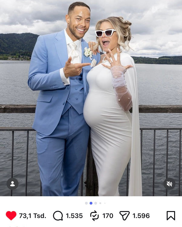Hochzeit von Influencerin Annika Jung mit Andrej Gold trägt Brauthandschuhe PUIPU von MOANA @anniju_